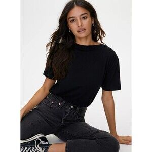 Levi’s Premium 501 High Rise Skinny Button Fly Rigid Jeans Black 26